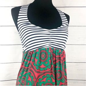 Tracy Negoshian Tribal Print Halter Maxi Dress Size XS